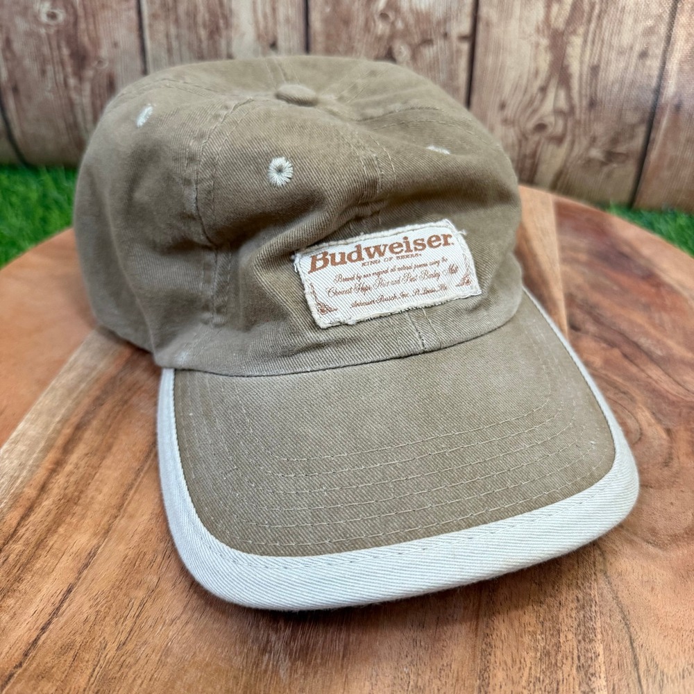 Budweiser King of Beers Hat Mens One Size Brown Vintage Patch Adjustable
